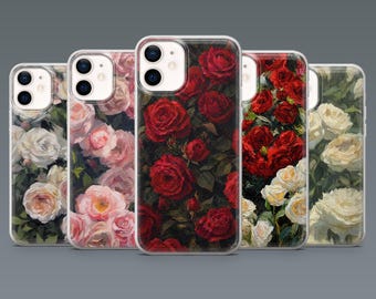 Rose Art Handyhülle Rose Vintage Rose für iPhone 17Pro 16 15, 14, 13, 12, Samsung S26, S25, S24, S23Fe, A16, A56, Pixel 10, 9Pro