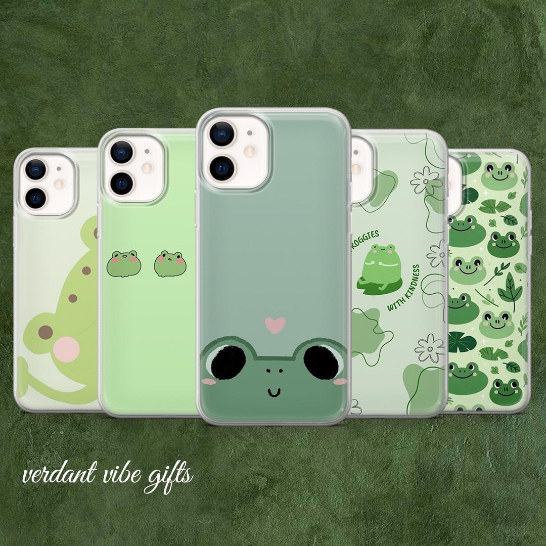 Kawaii Frog Phone Case, Cute Green Frog iPhone Case, Frog Lover Gift ...