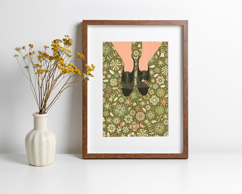 Floral Shoes Art Print A3, Inspired by Lithuania Series image 1