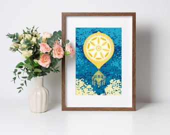 Hot Air Balloon Art Print A3, Inspired by Lithuania