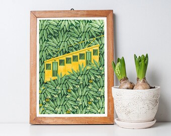 Funicular Print A3, Inspired by Lithuania series