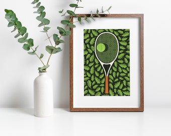 Tennis Art Print A3, Inspired by Lithuania series