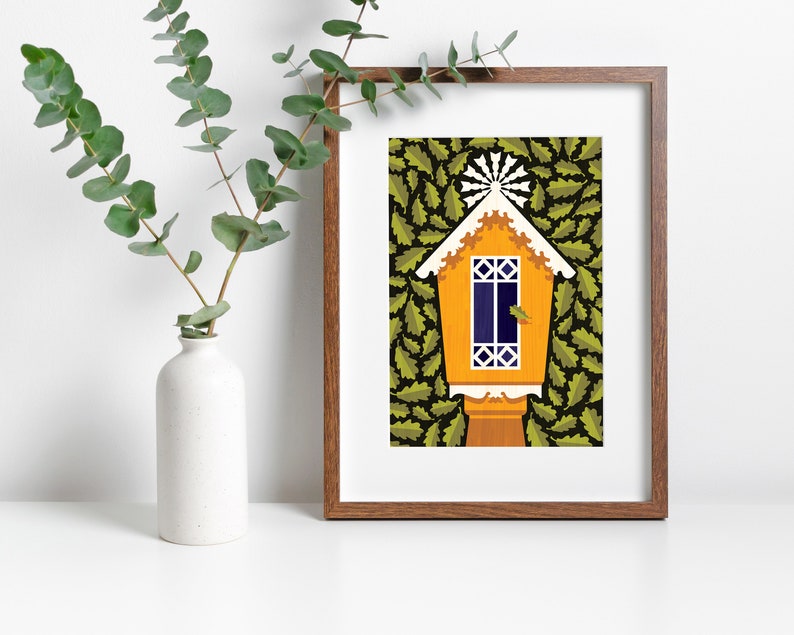 Tree house Art Print A3, Inspired by Lithuania series image 1