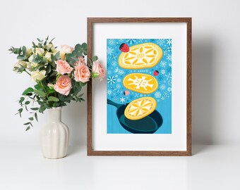 Pancakes Art Print A3, Inspired by Lithuania series