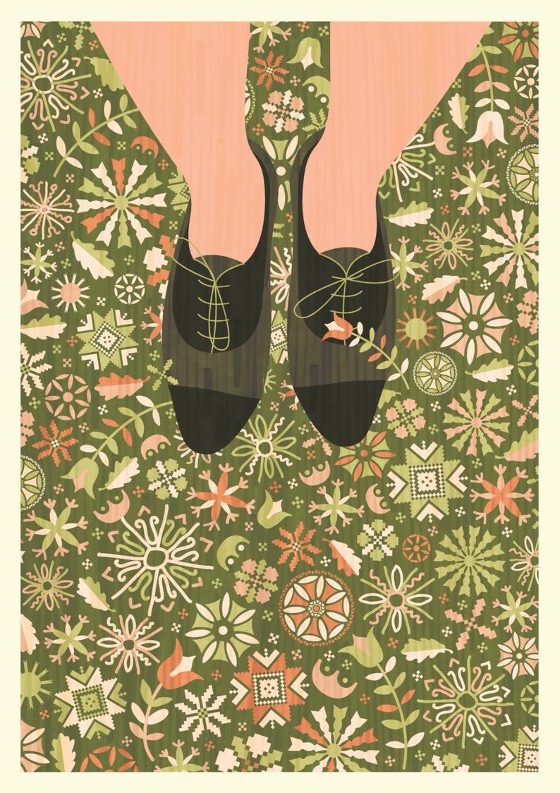 Floral Shoes Art Print A3, Inspired by Lithuania Series image 2