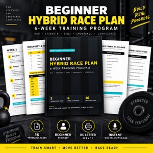 Plan d'entraînement hybride pour débutants | Programme d'entraînement de 6 semaines | Plan d'entraînement fonctionnel | PDF imprimable