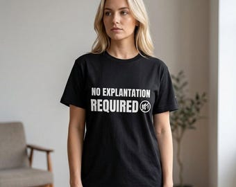 No Explanation Required Black Shirt, Boundary Setting Tee, Personal Space Shirt, Introvert Tee, Minimalist Black Shirt
