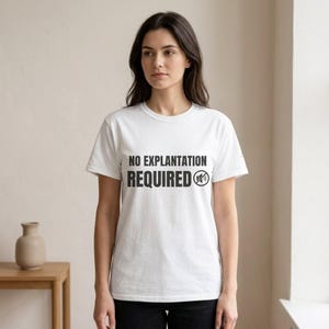 Geen uitleg vereist Shirt, T-shirt met grensinstelling, shirt persoonlijke ruimte, introvert T-shirt, minimalistisch statement-shirt