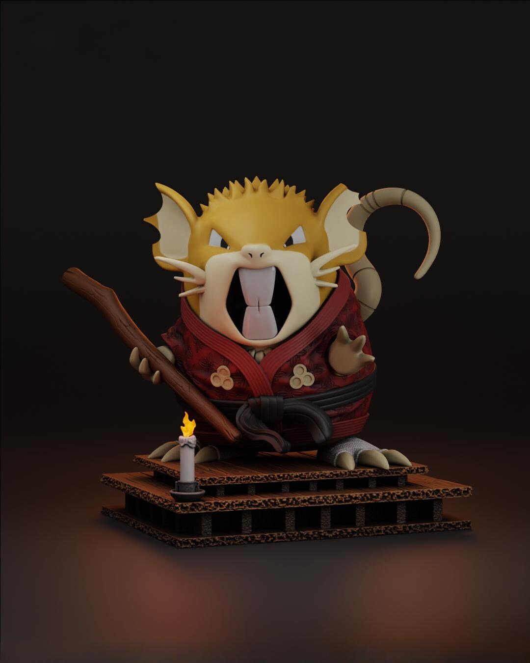 Pokemon Splinter Pokemon – Raticate Splinter | Sewer Dominion STL Statue | 3D Print ...