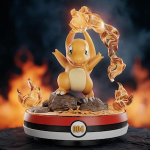 Pokemon – Charmander (Anime) | Ember Beginnings STL Statue | 3D Print Model | Digital STL File