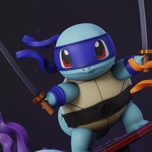 Figura de mascota marcial Ninja de agua de alcantarillado / Tortugas adolescentes / Exhibición de escritorio / Archivos STL de impresión 3D