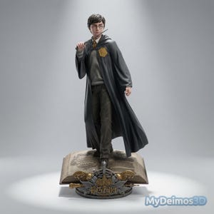 Harry Potter-staty 3D STL-fil, utskrivbar statymodell för 3D-utskrift