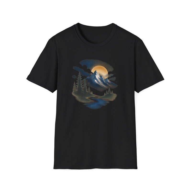 Airbrush Mountain T-shirt | Airbrush-shirt, T-shirt voor outdooravontuur afbeelding 3