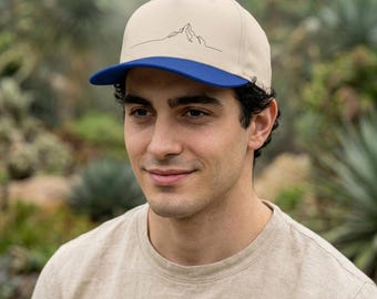 Minimalist Mountain Trucker Hat, Outdoor Dad Cap, Hiking Baseball Cap, Nature Aesthetic Hat, Camping Gift for Hikers