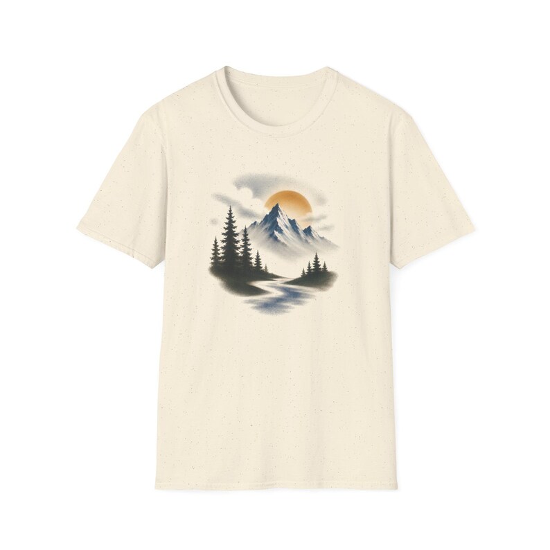 Airbrush Mountain T-shirt | Airbrush-shirt, T-shirt voor outdooravontuur afbeelding 6