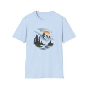Airbrush Mountain T-shirt | Airbrush-shirt, T-shirt voor outdooravontuur afbeelding 9