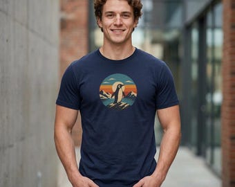 鳥好きのためのレトロなペンギンシャツ、野生動物グラフィックTシャツ、ハイカーやバードウォッチャーへのアウトドアアドベンチャーギフト、鳥オタクシャツ