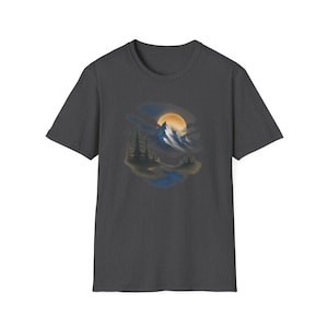 Airbrush Mountain T-shirt | Airbrush-shirt, T-shirt voor outdooravontuur afbeelding 8