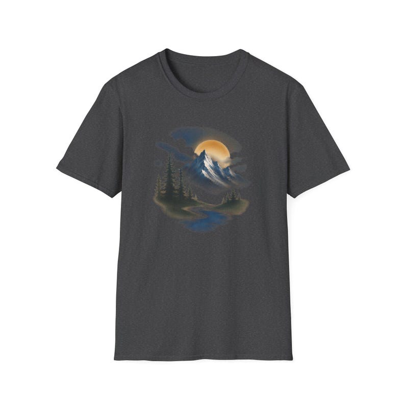 Airbrush Mountain T-shirt | Airbrush-shirt, T-shirt voor outdooravontuur afbeelding 8