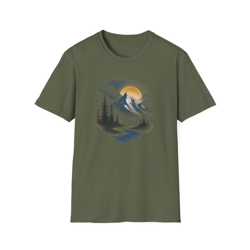 Airbrush Mountain T-shirt | Airbrush-shirt, T-shirt voor outdooravontuur afbeelding 7