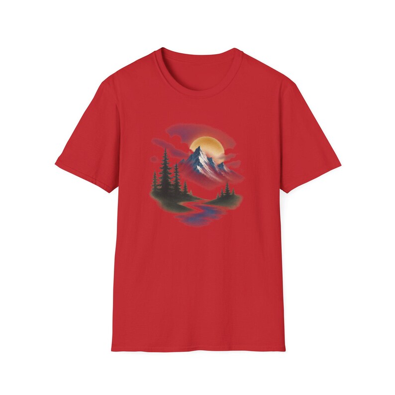 Airbrush Mountain T-shirt | Airbrush-shirt, T-shirt voor outdooravontuur afbeelding 12