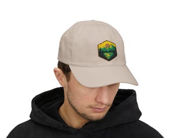 Sunset Mountain Patch Dad Cap | Embroidered Hiking Hat