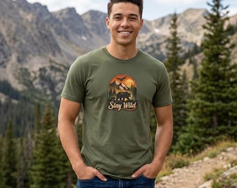 Camiseta Stay Wild Bear, camiseta vintage de parque nacional Wildness, camiseta retro de aventura al aire libre.