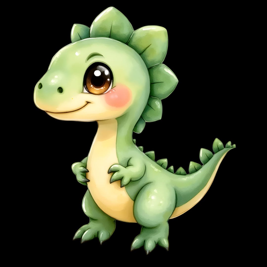 Cute Dinosaur PNG Clipart Bundle, Baby Dinosaur Clipart, Kawaii Dino ...