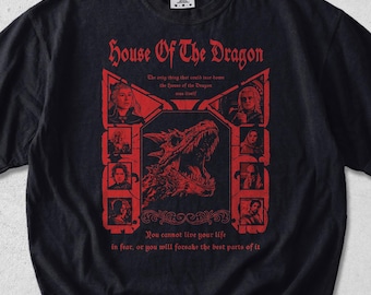 House Of The Dragon Targaryen Dragon Graphic Tee, Westeros Fantasy Shirt