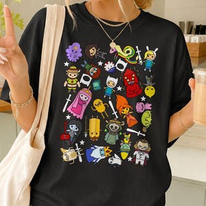 Adventure Time Character Collage Comfort Colors Shirt, Cartoon Fan Tee