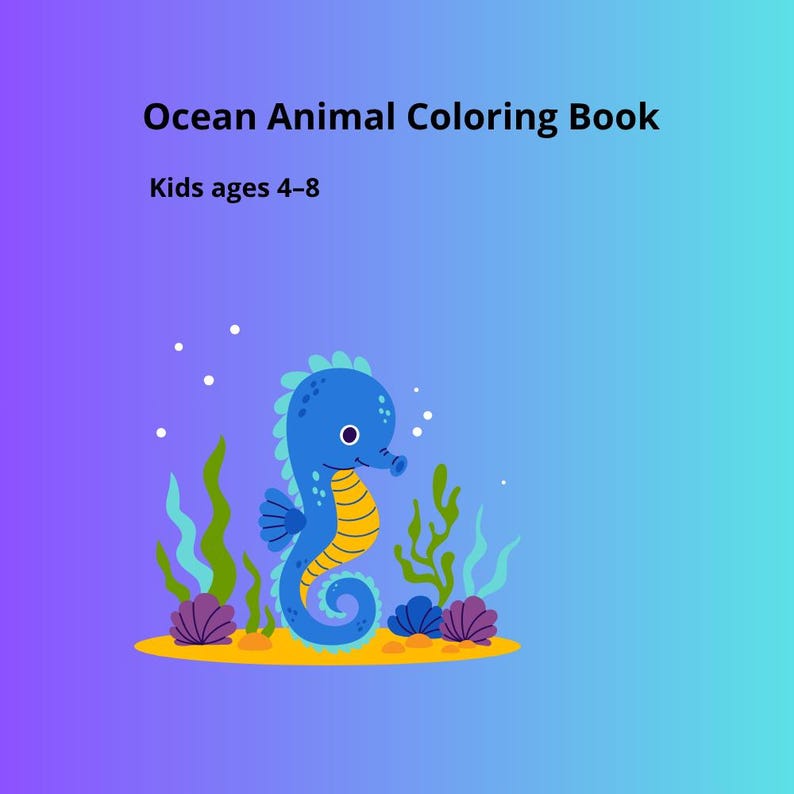 Ocean Animal Coloring Book for Kids – Printable Coloring Pages PDF - Etsy