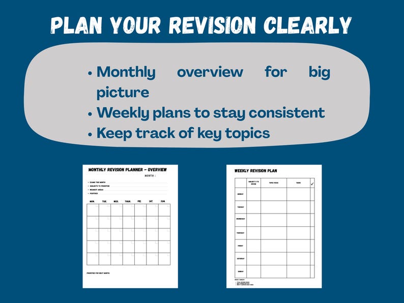 Paper Revision Plan Example GCSE Revision Planner Bundle - Etsy