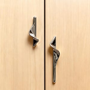 Creative Chrome Cabinet Pull, Wave Design Closet Handle