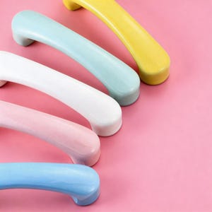Colorful Ceramic Cartoon Wardrobe Pull, Girls Room Cabinet Pull