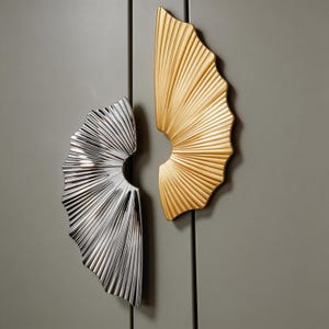 Gold Lotus Leaf Cabinet Pull, Hardware For Wardrobe Kitchen Cupboard Door