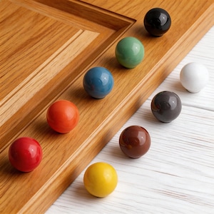 Colorful Ceramic Round Drawer Knob, Modern Minimalist Drawer Pull