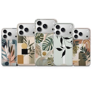 Cute Leaves Phone Case Minimalist Cover for iPhone 17 Pro Max, 16e, 15, 14, 13, Samsung S26 Ultra, S25 FE, A57, A56, Pixel 10, 9A