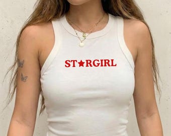 Stargirl Graphic Tank Top: Y2K Baby Tee, Soft Girl Fashion
