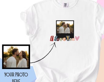 Custom Polaroid Photo Shirt, Comfort Colors Tee, Couple Anniversary Gift