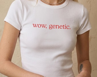 Wow Genetic Quote Baby Tee, Heated Rivalry Inspired, Y2K Hockey Romance Shirt