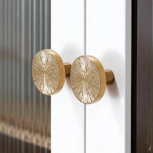 Messing Sunburst Möbelknauf, einzelner Gold Starburst Schubladenknauf