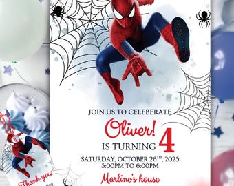 Superhero Birthday Invitation, Kids Party Canva Template, Comic Hero Invite (Digital Download)