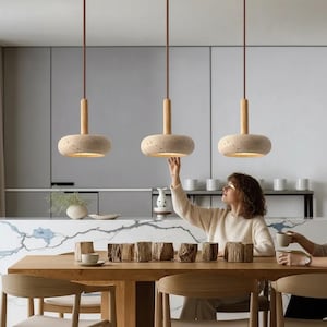 Minimalist Wabi Sabi Pendant Lamp – Yellow Stone LED Droplight
