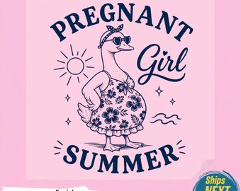 Pregnant Girl Summer PNG, Cute Maternity T-Shirt Design, Funny Pregnancy Sublimation, Summer Mom Vibes, Expecting Mother,Ready To Press