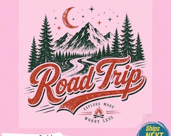 Road Trip PNG, Vintage Camping DTF Transfer, Explore More Shirt Design, Mountain Adventure Sublimation, Retro Nature Clip Art,Ready To Press