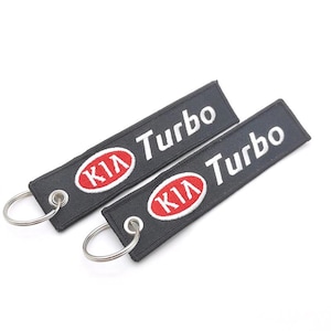 1 x KIA Keyring Embroidered Fabric Lanyard Car Keyring Double-Sided Embroidered KDM Accessory Gift for KIA Drivers