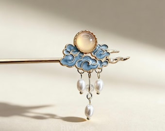 Forcina per capelli con design a nuvola, fermaglio per chignon con nappa in metallo, nuovo accessorio per capelli in stile cinese, spilla per Hanfu Cheongsam da indossare tutti i giorni, regalo elegante