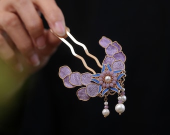 Horquilla para el cabello en forma de U con filigrana floral, pasador para el cabello de boda, pasador para el cabello de novia, accesorio floral artesanal para el cabello para bodas y ocasiones especiales, regalo único