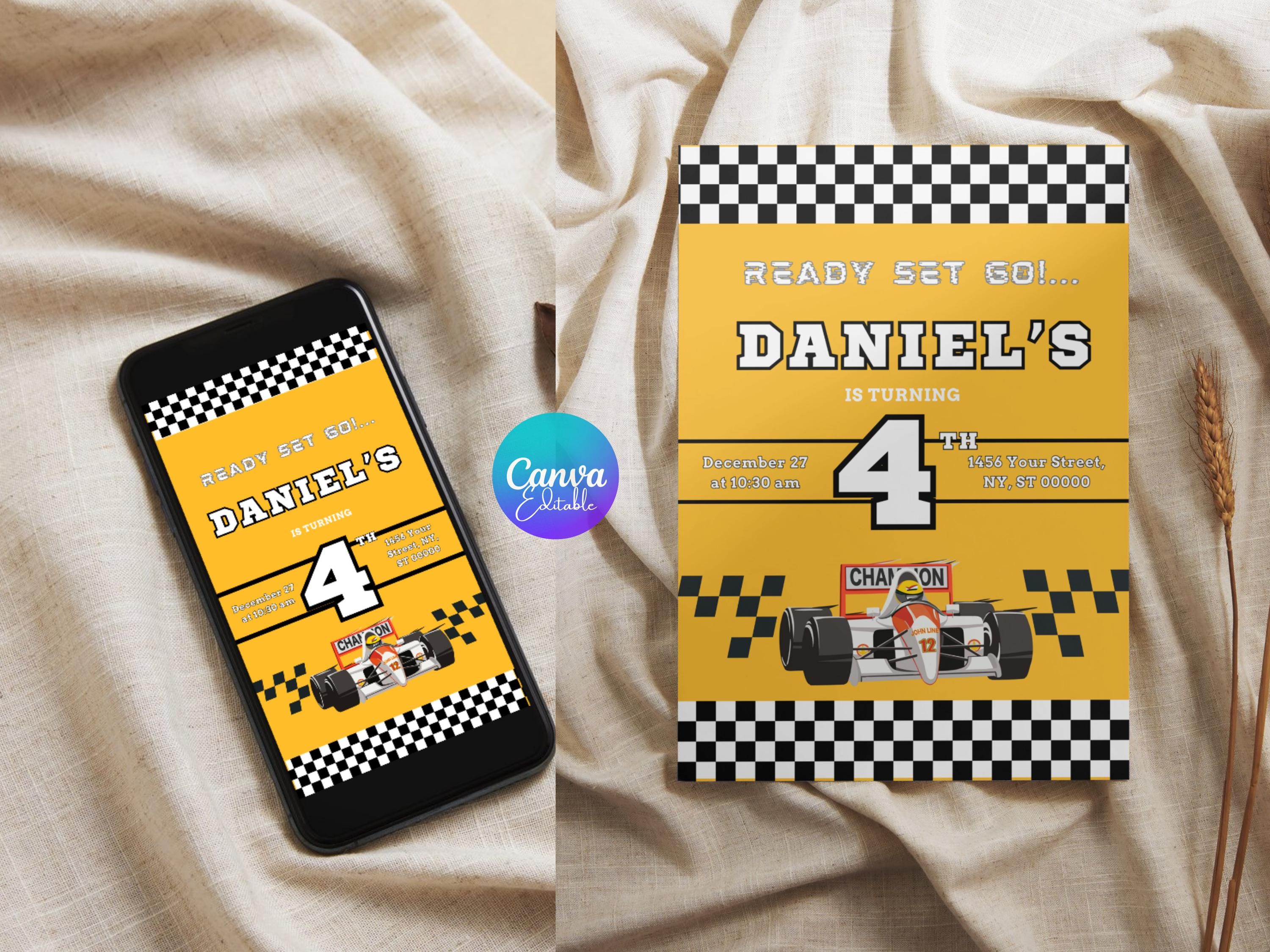 Race Car Birthday Invitation, Race Car Party, Racing Party, Sport Race ...