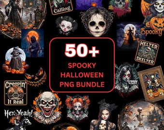 New! 50+ Spooky Halloween PNG Bundle. Instant Download